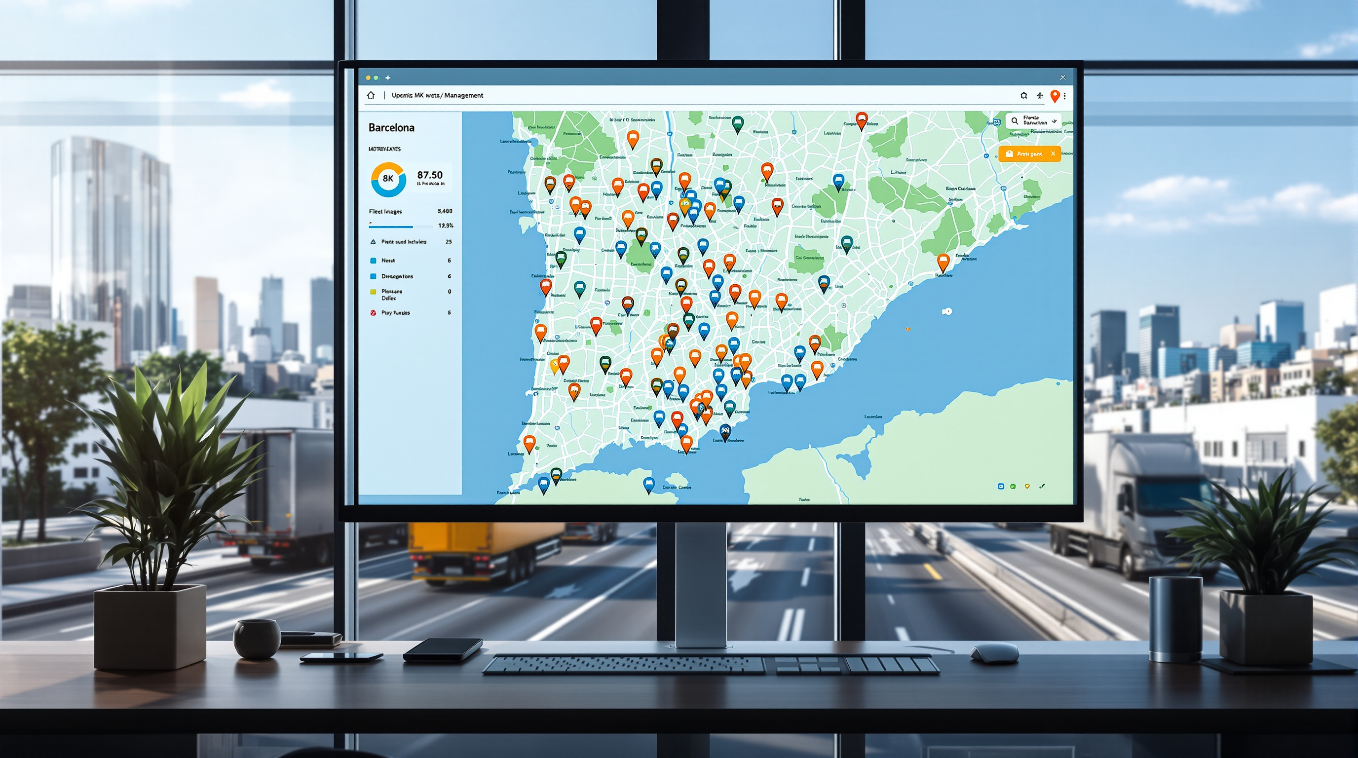 GPS fleet management dashboard